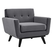 Performance velvet  upholstery chair in gray by Modway additional picture 2