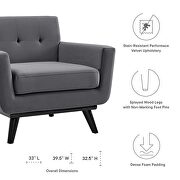 Performance velvet  upholstery chair in gray by Modway additional picture 8