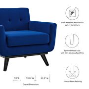 Performance velvet  upholstery chair in navy by Modway additional picture 8
