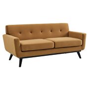 Performance velvet  upholstery loveseat in cognac by Modway additional picture 2