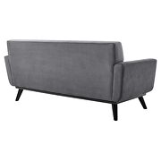 Performance velvet  upholstery loveseat in gray additional photo 4 of 7