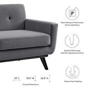 Performance velvet  upholstery loveseat in gray by Modway additional picture 8