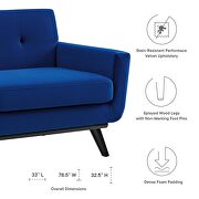 Performance velvet  upholstery loveseat in navy by Modway additional picture 8