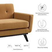 Performance velvet  upholstery sofa in cognac by Modway additional picture 8