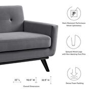 Performance velvet  upholstery sofa in gray by Modway additional picture 8