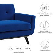 Performance velvet  upholstery sofa in navy by Modway additional picture 8