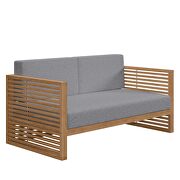 Teak wood outdoor patio loveseat in natural/ gray by Modway additional picture 6