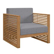 Teak wood outdoor patio armchair in natural/ gray by Modway additional picture 6