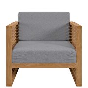 Teak wood outdoor patio armchair in natural/ gray by Modway additional picture 7
