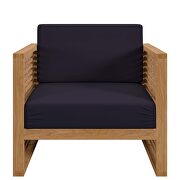 Teak wood outdoor patio armchair in natural/ navy by Modway additional picture 7