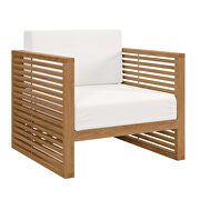 Teak wood outdoor patio armchair in natural/ white by Modway additional picture 6