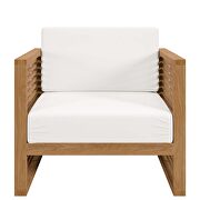 Teak wood outdoor patio armchair in natural/ white by Modway additional picture 7