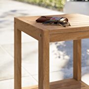 Teak wood outdoor patio side table in natural finish by Modway additional picture 7