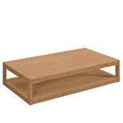 Teak wood outdoor patio coffee table in natural finish by Modway additional picture 5