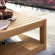 Teak wood outdoor patio coffee table in natural finish by Modway additional picture 7