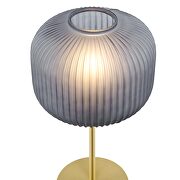 Black/ satin brass glass sphere glass and metal table lamp by Modway additional picture 2