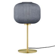 Black/ satin brass glass sphere glass and metal table lamp by Modway additional picture 3