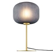 Black/ satin brass glass sphere glass and metal table lamp by Modway additional picture 4