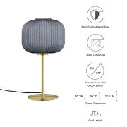 Black/ satin brass glass sphere glass and metal table lamp by Modway additional picture 5