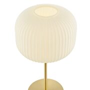 White/ satin brass glass sphere glass and metal table lamp by Modway additional picture 2