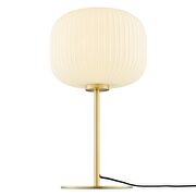 White/ satin brass glass sphere glass and metal table lamp by Modway additional picture 4