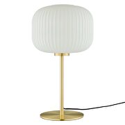 White/ satin brass glass sphere glass and metal table lamp by Modway additional picture 5