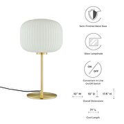 White/ satin brass glass sphere glass and metal table lamp by Modway additional picture 6