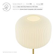 White/ satin brass glass sphere glass and metal table lamp by Modway additional picture 7