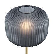 Black/ satin brass glass sphere glass and metal floor lamp by Modway additional picture 2