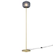 Black/ satin brass glass sphere glass and metal floor lamp by Modway additional picture 3