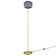 Black/ satin brass glass sphere glass and metal floor lamp by Modway additional picture 4