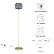 Black/ satin brass glass sphere glass and metal floor lamp by Modway additional picture 5