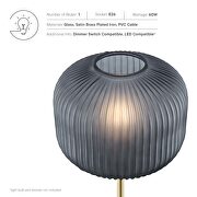 Black/ satin brass glass sphere glass and metal floor lamp by Modway additional picture 6