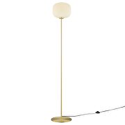 White/ satin brass glass sphere glass and metal floor lamp by Modway additional picture 4