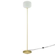White/ satin brass glass sphere glass and metal floor lamp by Modway additional picture 5