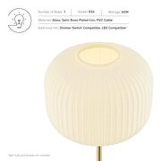 White/ satin brass glass sphere glass and metal floor lamp by Modway additional picture 7