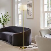 White/ satin brass glass sphere glass and metal floor lamp by Modway additional picture 8