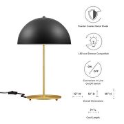 Black/ satin brass metal table lamp by Modway additional picture 7