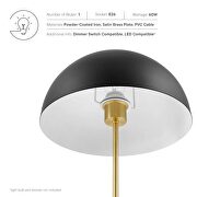Black/ satin brass metal table lamp by Modway additional picture 8