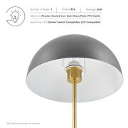 Gray/ satin brass metal table lamp by Modway additional picture 8
