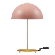 Pink/ satin brass metal table lamp by Modway additional picture 4
