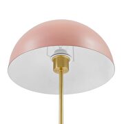 Pink/ satin brass metal table lamp by Modway additional picture 5