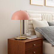 Pink/ satin brass metal table lamp by Modway additional picture 8