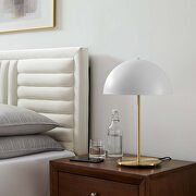White/ satin brass metal table lamp by Modway additional picture 2