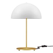 White/ satin brass metal table lamp by Modway additional picture 5
