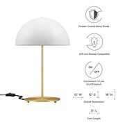 White/ satin brass metal table lamp by Modway additional picture 7
