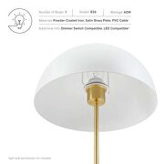 White/ satin brass metal table lamp by Modway additional picture 8