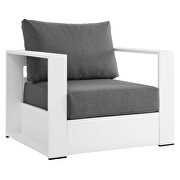 White/ charcoal finish outdoor patio powder-coated aluminum chair by Modway additional picture 2
