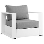White/ gray finish outdoor patio powder-coated aluminum chair by Modway additional picture 2
