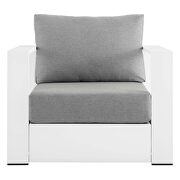 White/ gray finish outdoor patio powder-coated aluminum chair by Modway additional picture 6